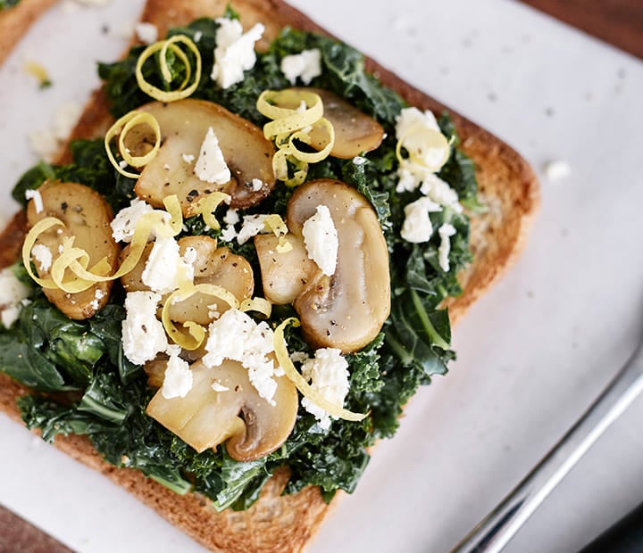 Kale and Mushroom Fancy Toast